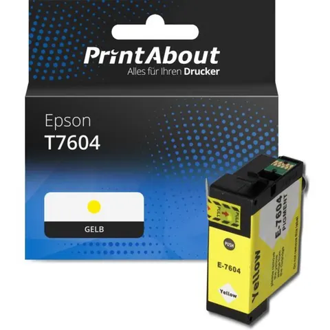 PrintAbout Cartouche compatible Epson T7604 - Jaune – image 1
