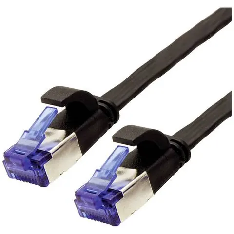 VALUE 21990830 - Cable plano Cat.6a FTP negro 0,5m – imagen 1