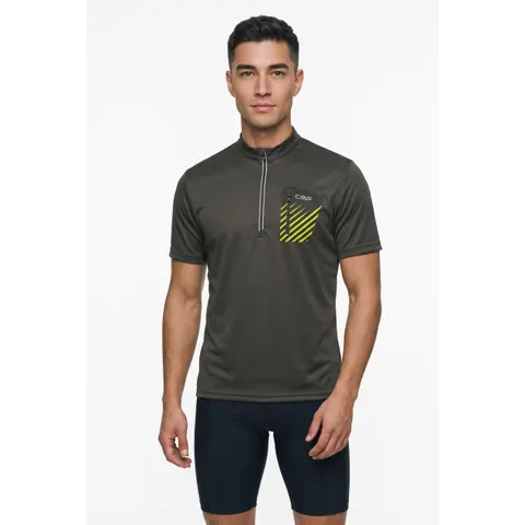 Radtrikot CMP, Herren, Gr. 54, braun (pine), Obermaterial: 100% Polyester. Futter: 98% Polyester, 2% Elasthan, Trikots Radtrikot, für Radsport und sportliche Ak – Bild 1