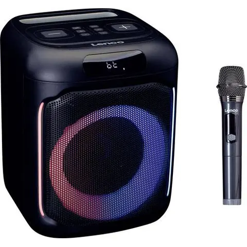 LENCO PA-101BK - Altavoz, Bluetooth, estéreo, efectos de luz, negro – imagen 1