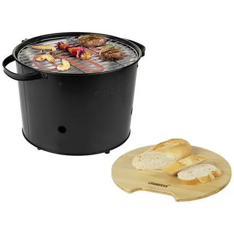 Barbacoa híbrida "2 en 1" (negra) - PRINCESS – imagen 1
