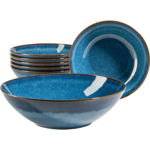 Salatschüssel-Set, Keramik OSSIA – blau – Bild 1