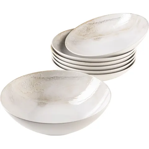 Salatschüssel-Set, Steinzeug Ossia – weiss – Bild 1