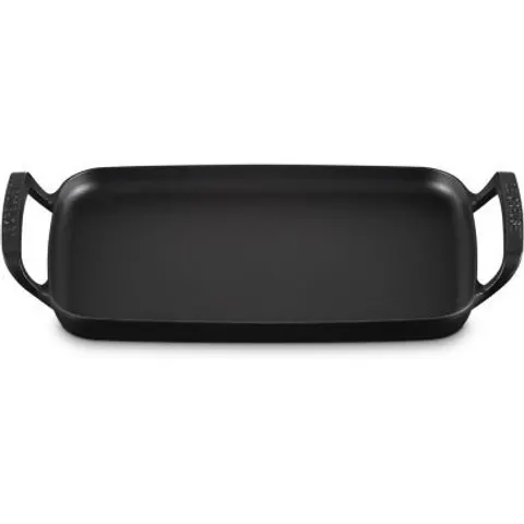 Le Creuset Cast Iron BBQ 40cm Satin Black Rectangular Griddle – image 1