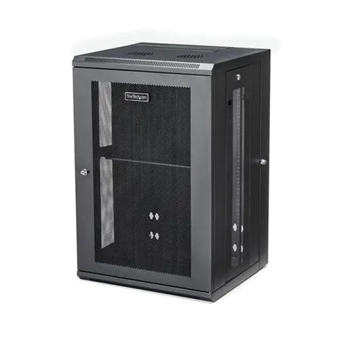 StarTech.com 18U 19" Wall Mount Network Cabinet, 16" Deep Hinged Locking IT Network Switch Depth Enclosure, Assembled Vented Computer Equipment Data Rack with S – Bild 1
