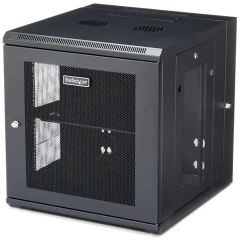StarTech.com 12U 19" Wall Mount Network Cabinet, 20" Deep 4 Post Hinged Locking IT Computer Equipment Enclosure with Shelf, Flexible Vented Switch Depth Data Ra – Bild 1