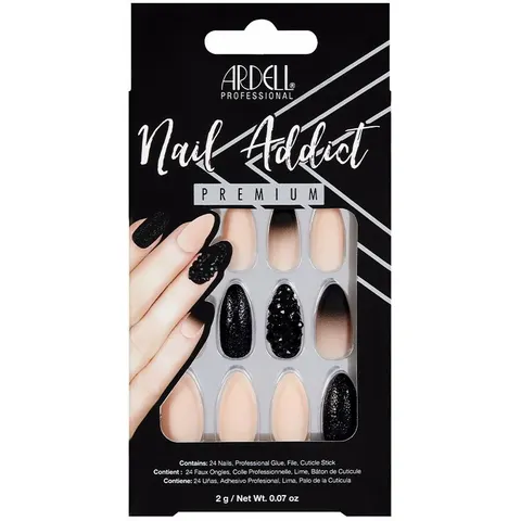 Ardell Nail Addict False Nails Black Stud & Pink Ombre – image 1