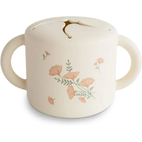 Mushie Snack Cup - Pink Flowers – afbeelding 1