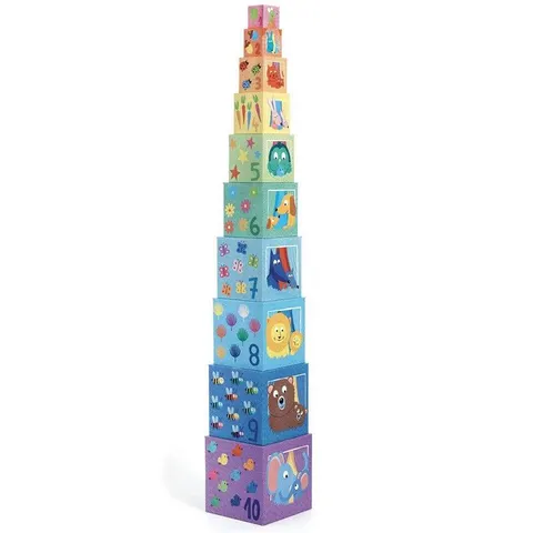 Djeco houten blokken Rainbow blocks – afbeelding 1