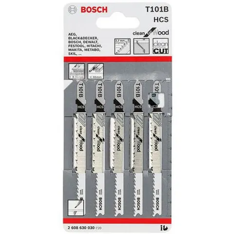 Bosch T101B Wood Jigsaw Blades 5 Pack – image 1