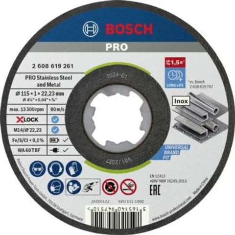Bosch 115mm X-LOCK Inox Cutting Discs – image 1