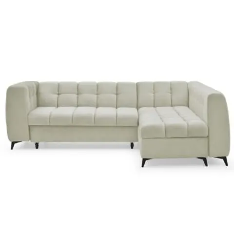 Canapé d'Angle Convertible 5 Places "Casey" 247cm Beige – image 1