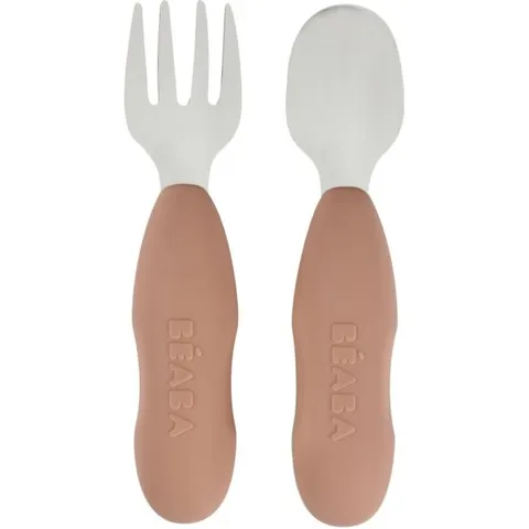 Beaba Edelstahl-Lernbesteck – braun – Bild 1