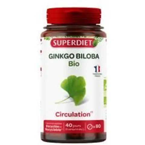 Superdiet Ginkgo Biloba Bio 80 Comprimés - Pot 80 comprimés – image 1