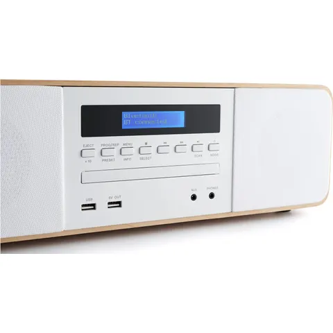 Thomson MIC200IBT Stereo Bluetooth Microset - CD/MP3/USB/Inductie - Hout – afbeelding 1