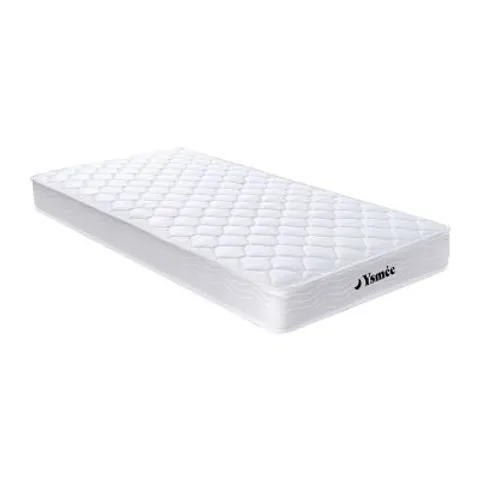 vente-unique.com Matelas classique polyester blanc 90 x 200 Blanc 200x15x90cm – image 1