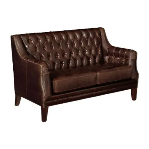 Vente-unique Tweezitsbank van leer COLBERT - Bruin – afbeelding 1