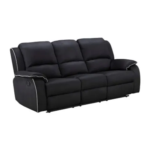 Vente-unique Driezits relaxbank microvezel HERNANI - zwart – afbeelding 1