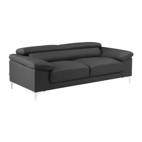 Vente-unique Driezitsbank van leer SOLANGE - Antraciet – afbeelding 1