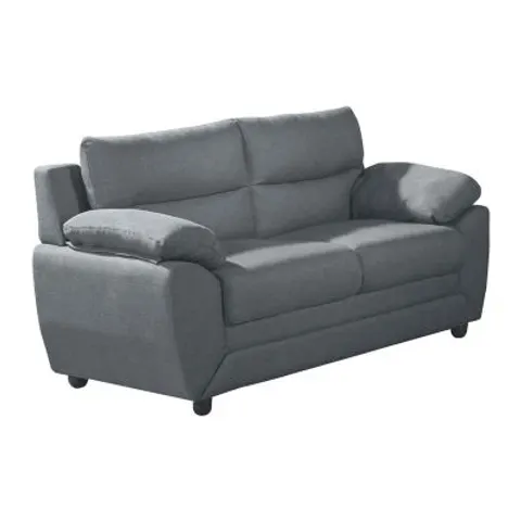 vente-unique.com Canapé fixe polyester 2 places gris anthracite} Gris 163x88x82cm – image 1