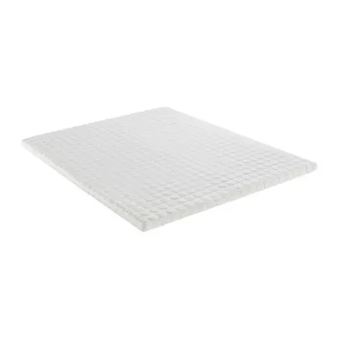 vente-unique.com Surmatelas polyester blanc 200x5x160cm – image 1