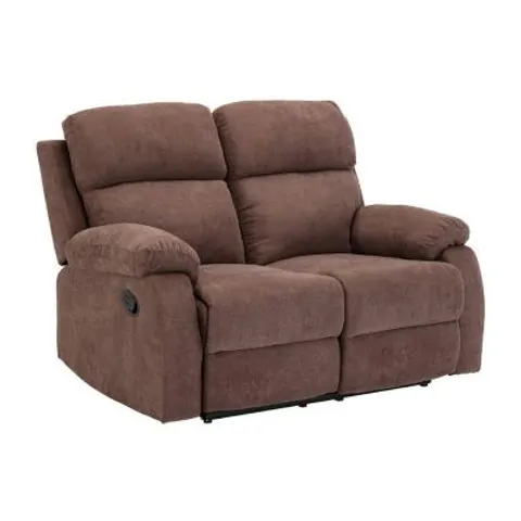vente-unique.com Canapé relaxation polyester 2 places marron 146x100x96cm – image 1