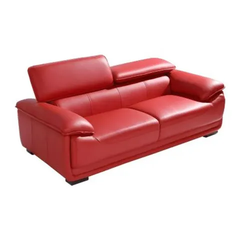 Vente-unique Driezitsbank van leer MACELO - Rood – afbeelding 1