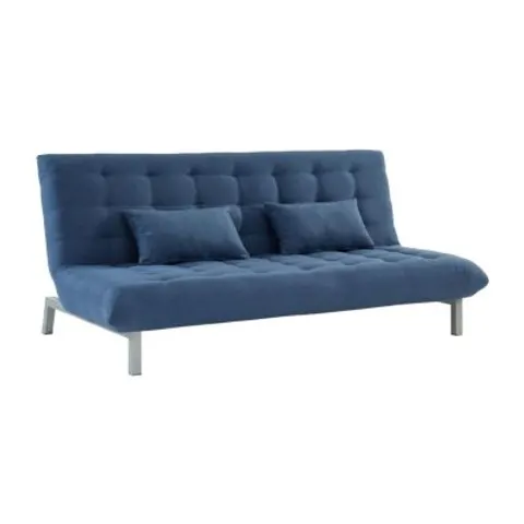 vente-unique.com Canapé convertible polyester 3 places bleu 190x86x106cm – image 1