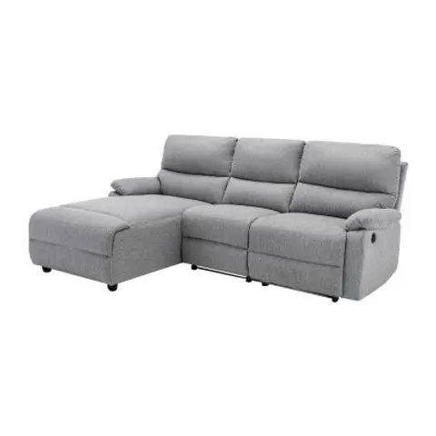 vente-unique.com Canapé d'angle polyester 4 places gris clair Gris 234x98x170cm – image 1