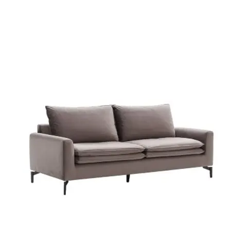 Vente-unique Driezitsbank in taupe fluweel ISENA – afbeelding 1