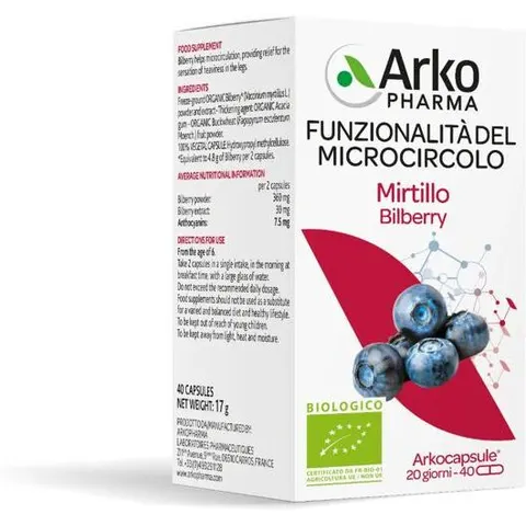 arkofarm Arkocapsule Mirtillo Microcircolo 40 Capsule – immagine 1