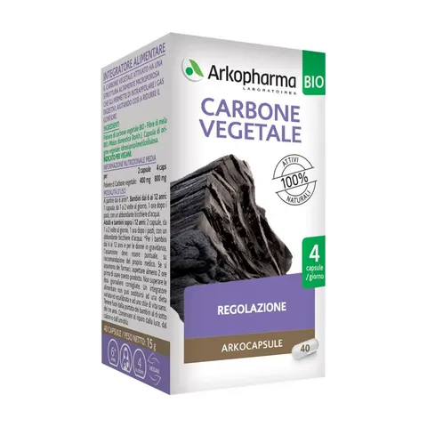 arkofarm Arkocapsule Carbone Vegetale Bio 40 Capsule – immagine 1