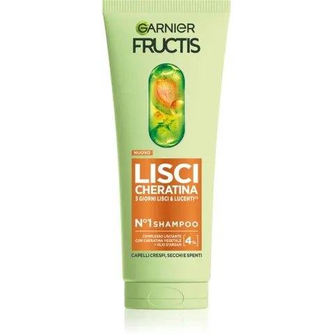 garnier fructis keratin sleek shampoo 200 ml – immagine 1