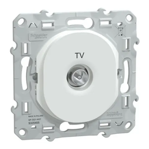Prise TV simple Schneider Electric Ovalis blanc – image 1