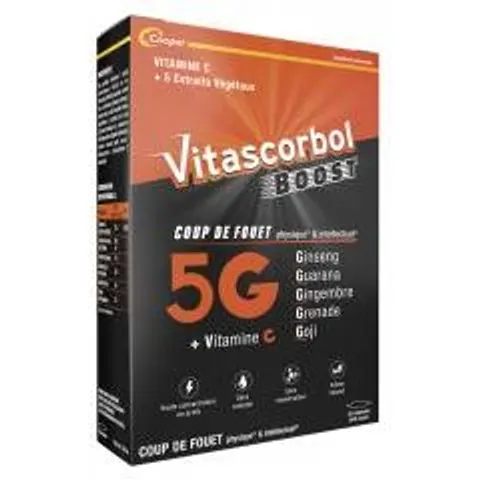 Vitascorbol Boost 5 g Prés 12 - Boîte 20 ampoules de 10 ml – image 1