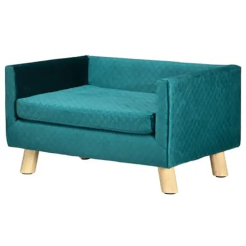 PAWHUT Canapé chien polyester bleu 64x36x45cm – image 1