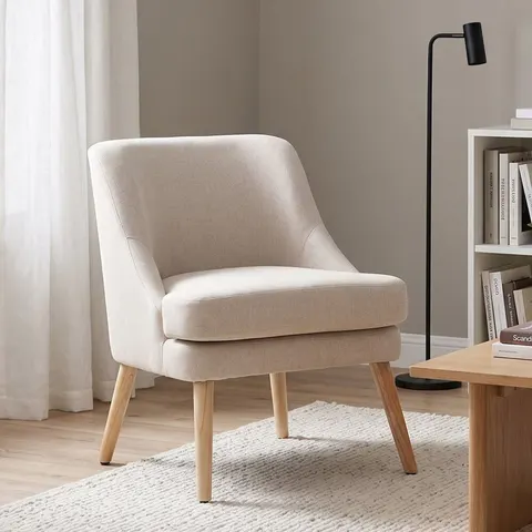 HOMCOM Accentstoel - Polyester - 63x69x79,5cm - Beige – afbeelding 1
