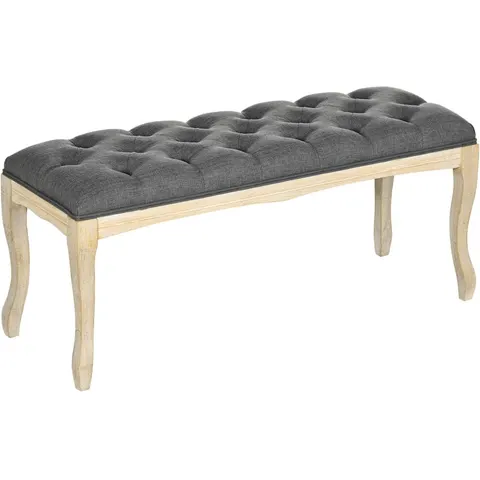 HOMCOM-Bedeindebank-Hout-110x40x48cm-Grijs – afbeelding 1