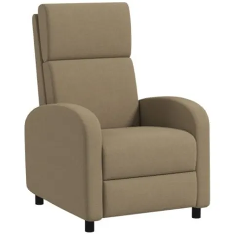HOMCOM-Relaxfauteuil-Polyester-64x86x102cm-Beige – afbeelding 1