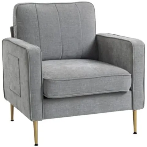 HOMCOM-Fauteuil-Polyester-81x84x87cm-Grijs – afbeelding 1