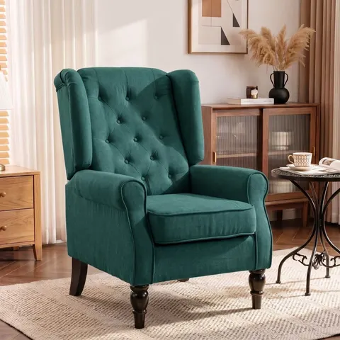 HOMCOM-Fauteuil-Polyester-74x86x102cm-Groen – afbeelding 1