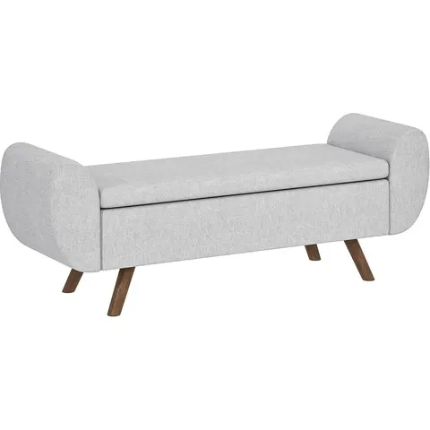 HOMCOM-Opbergottoman-132x42x50cm-Lin (100% polyester)-Gris clair – afbeelding 1