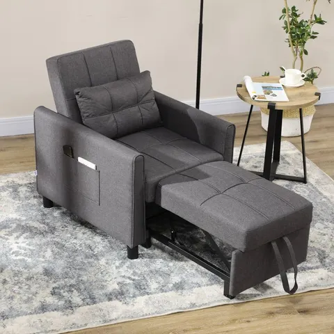 HOMCOM-Stoelbed - Polyester - 82x69x85cm - Grijs – afbeelding 1