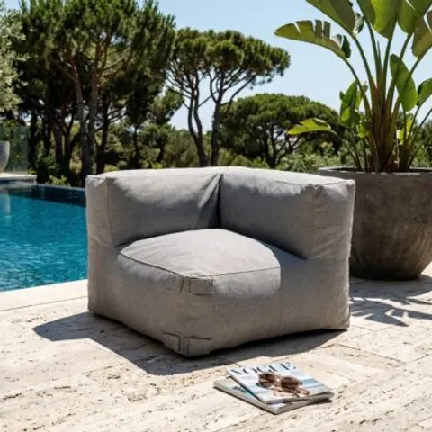 Oviala Fauteuil d'angle pour canapé modulable gris 85x65x85cm – image 1