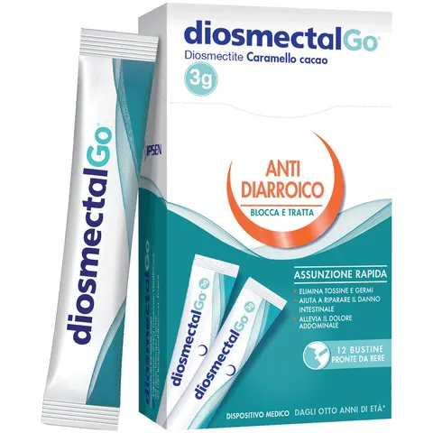Mayoly DiosmectalGo 12 Stick Caramello Cacao Diosmectite – immagine 1