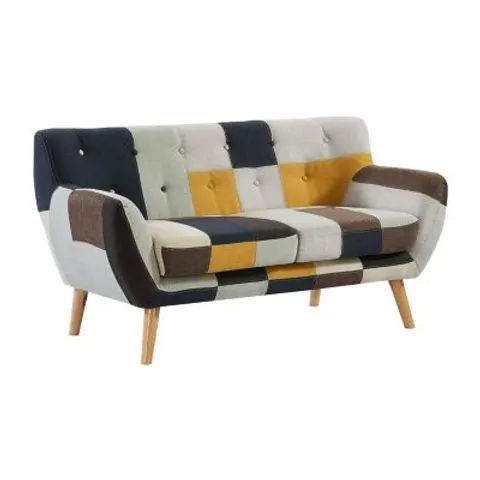 vente-unique.com Canapé fixe polyester 2 places multicolore} Multicolore 158x81x81cm – image 1