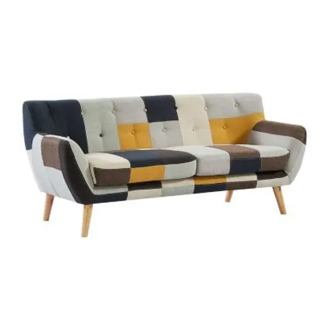 vente-unique.com Canapé fixe polyester 3 places multicolore 188x81x81cm – image 1
