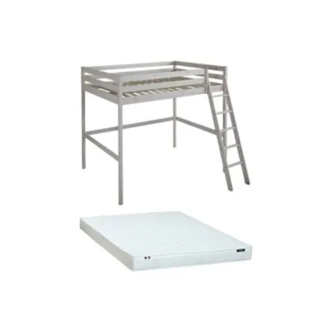 Vente-unique Hoogslaper hout wit 140 x 190 cm – afbeelding 1