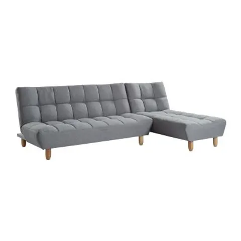 vente-unique.com Canapé convertible polyester 4 places gris 87x87x165cm – image 1