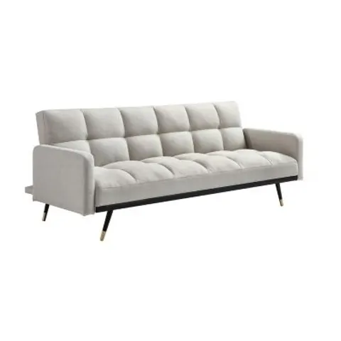 vente-unique.com Canapé convertible polyester 3 places beige 193x75x82cm – image 1